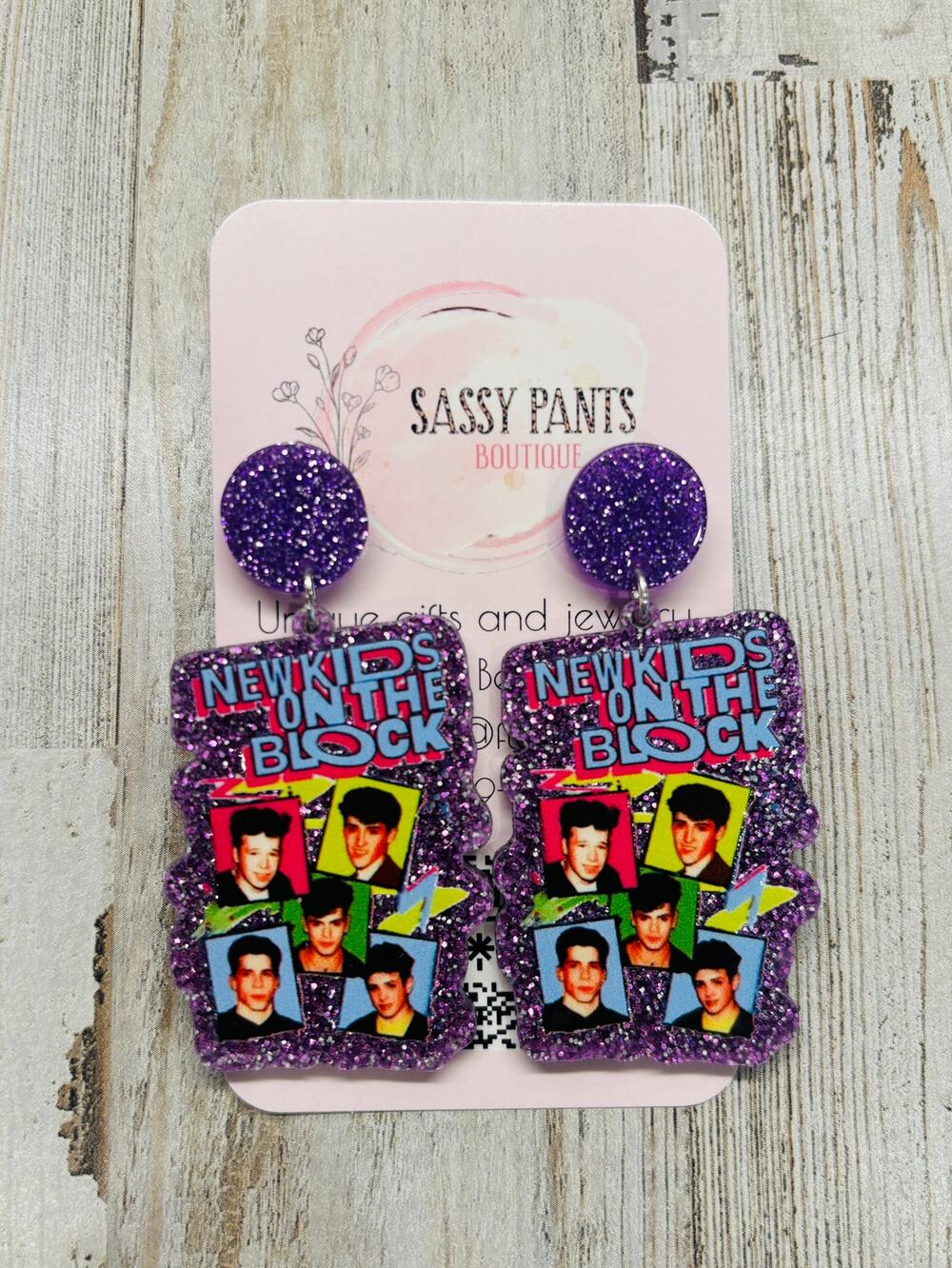 New Kids on the Block Glitter Earrings NEW